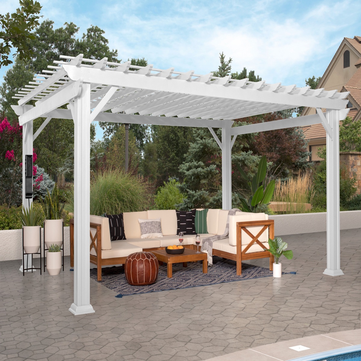 Stratford Pergola White 16x12