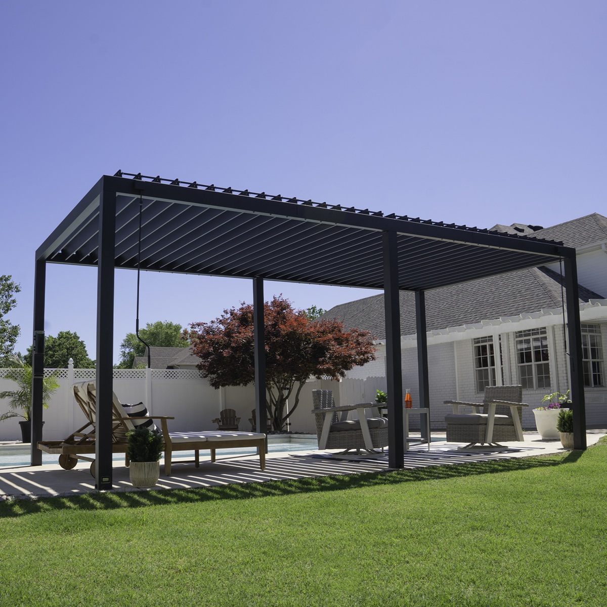 Sarasota Steel Louvered Pergola 20x10