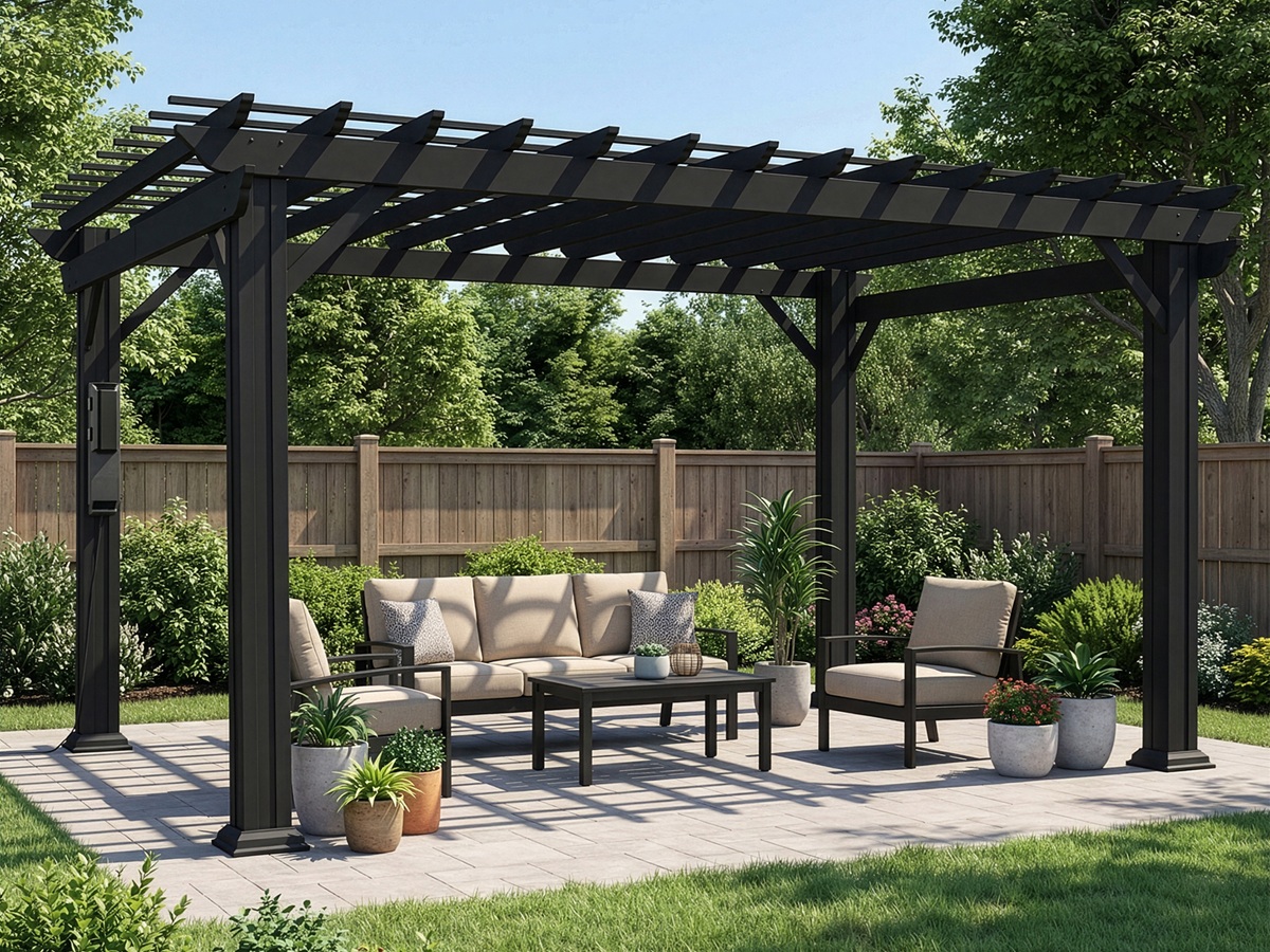 Stratford 14x12 Pergola Black